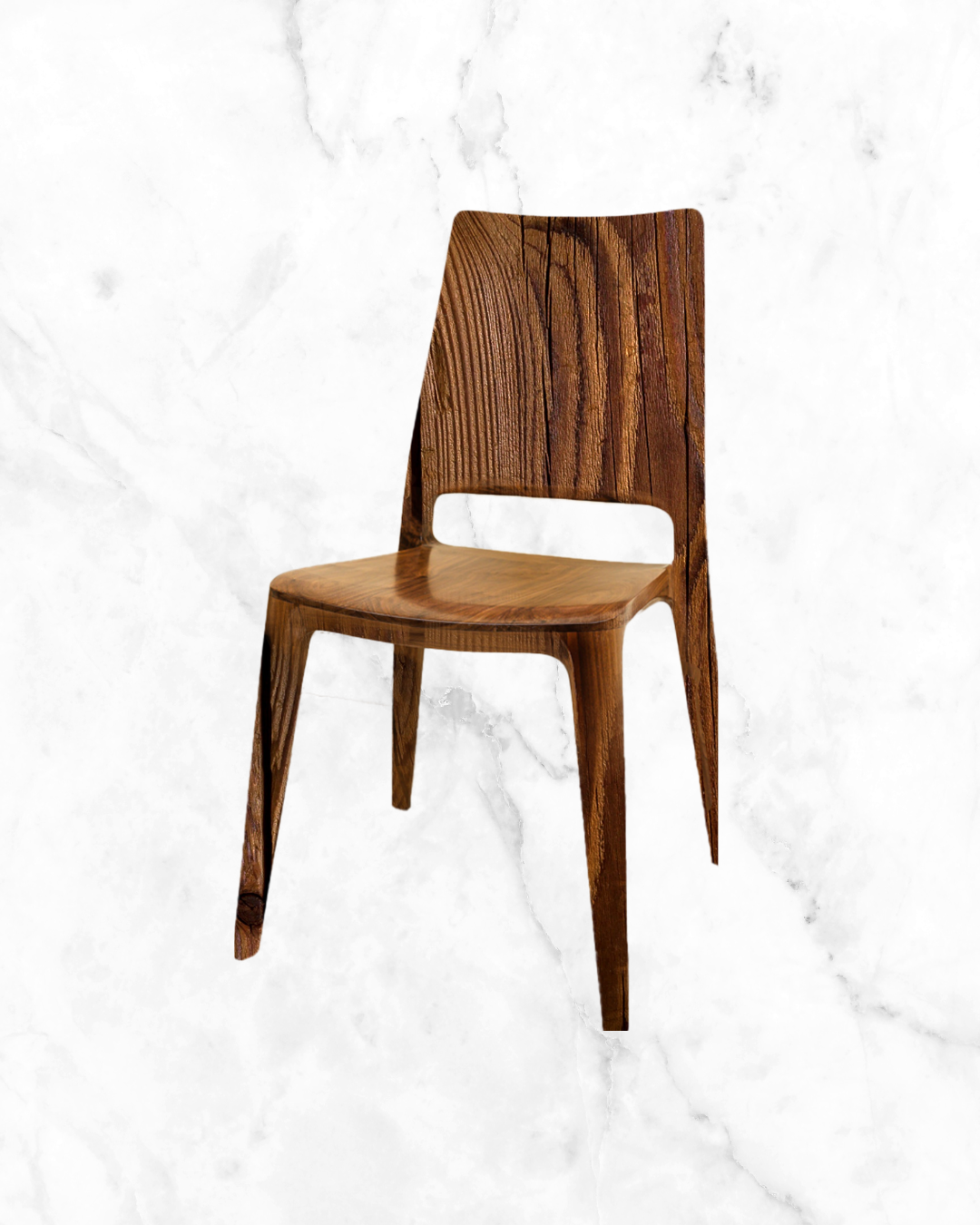 Minimalist Solid Wood Dining Chair - Natural Honey Finish  50%OFF